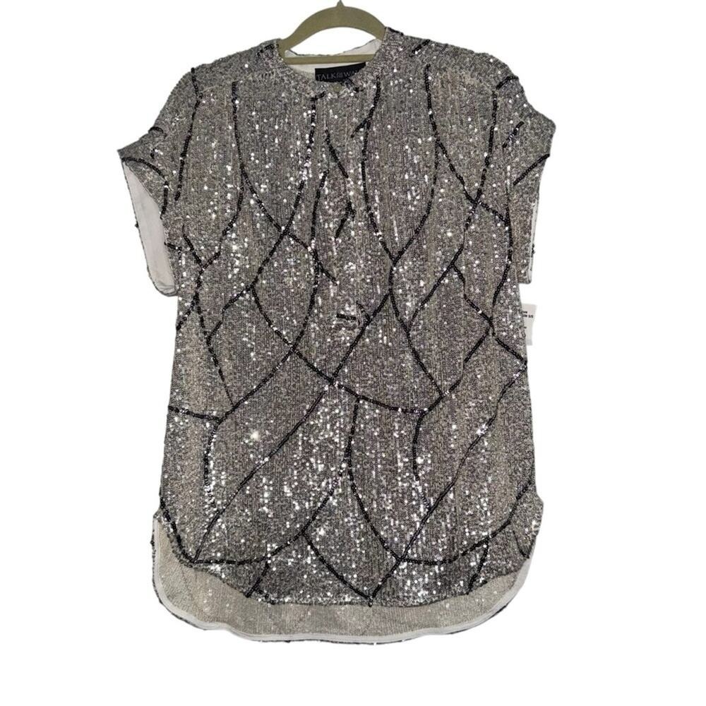 Talk of the Walk Womens OS Top New Years Eve Sequin Glamour Sparkly Cocktail